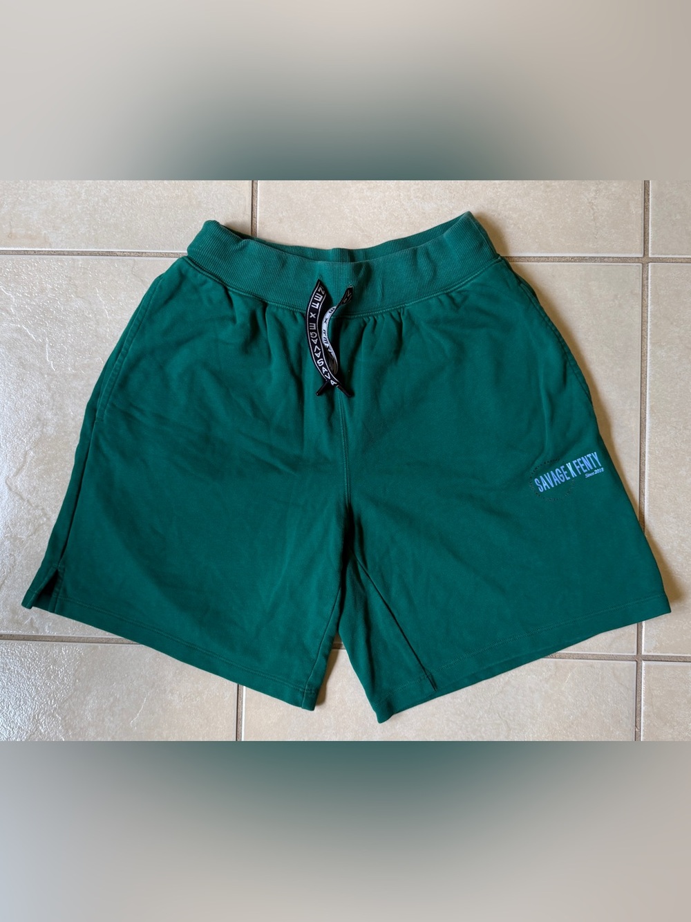 Savage X Fenty Xssential Terry Classic Sweatshorts Green Mens Size S